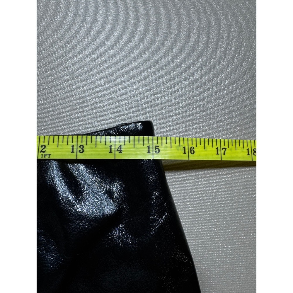 Amanda Uprichard Black Faux Leather Mini Skort Metallic Patent Slit Size M - Picture 4 of 8